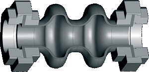 Two-wave rubber expansion joints Kompenz™ KPK with thread joint